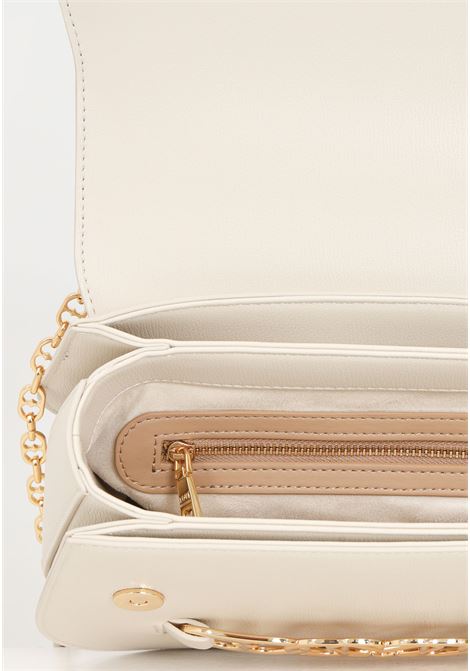 Ivory women's handbag with decorative chain loop with hearts and logo LOVE MOSCHINO | JC4038PP1LLF0110